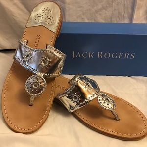 Jack Rogers Flat Silver Sandal Size 11